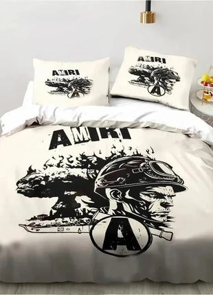 New Logo Amiris Graffiti Bedding Set,Duvet Cover Comforter Bed Set Quilt Cover Pillowcase,King Queen Twin Size Boys Girls Adults