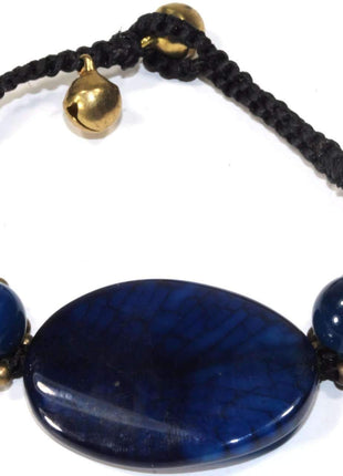 Blue Agate Slice & Rounds Bracelet