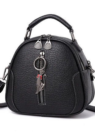 Fashion Small Round Design Cross-body Bags Women Casua Leather Mini Tote Bags Female Zipper Messenger Handbags Phone Coin Purses