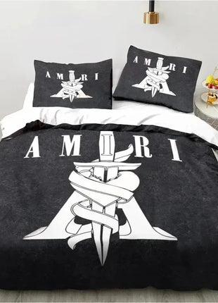 New Logo Amiris Graffiti Bedding Set,Duvet Cover Comforter Bed Set Quilt Cover Pillowcase,King Queen Twin Size Boys Girls Adults