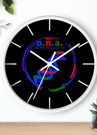 Black DNA Dreams Need Actions Wall Clock