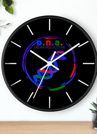 Black DNA Dreams Need Actions Wall Clock