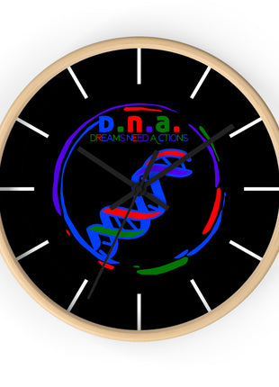 Black DNA Dreams Need Actions Wall Clock