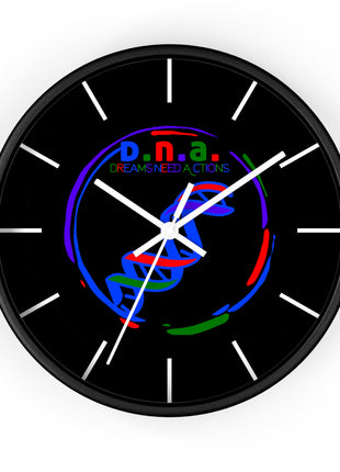 Black DNA Dreams Need Actions Wall Clock