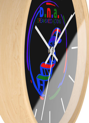 Black DNA Dreams Need Actions Wall Clock