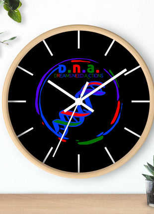 Black DNA Dreams Need Actions Wall Clock