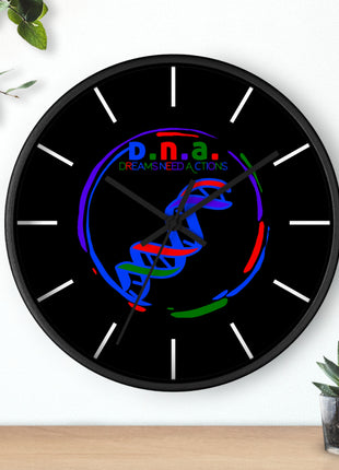 Black DNA Dreams Need Actions Wall Clock