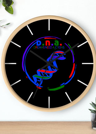 Black DNA Dreams Need Actions Wall Clock