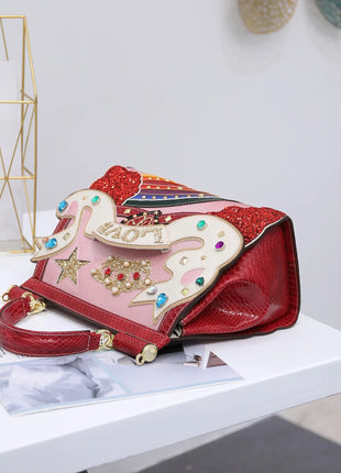 Women Bags Leather Luxury 3D Decoration Designer Bag Purse Handbag Shoulder Bags Cross Body Bag Braccialini clouds rainbow