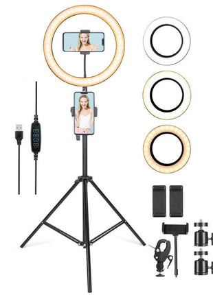 LED Ring Light With Phone Tripod Stand Kit 10"