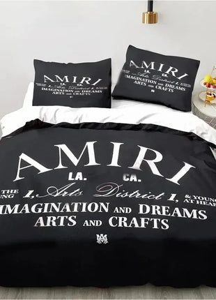 New Logo Amiris Graffiti Bedding Set,Duvet Cover Comforter Bed Set Quilt Cover Pillowcase,King Queen Twin Size Boys Girls Adults