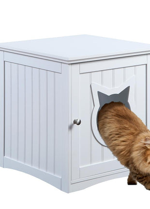 Cat House Side Table, Nightstand Pet House, Litter Box Enclosure