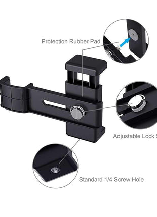 Foldable Tripod With Smartphone Fixing Clamp 1/4 inch Holder