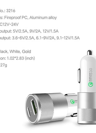 Premium QC3.0 PD Fast Car Charger for iPhone 11/ Pro/ Pro Max/ X/ XS