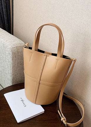 Vintage PU Leather women handbag small female Bucket Shoulder bags 2024 Brand ladies Handbags and Purses lady Crossbody bags