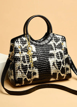 Luxury Crocodile Pattern Handbag Women Winter New in PU Leather Tassel Shoulder Bag Brands Design Handle Bag Lady Purse snake