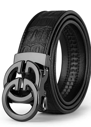 Men belt Genuine Leather Belt Metal Alloy Automatic Buckle Brand Luxury Design Waist Belts for Men Strap Male