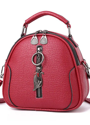 Fashion Small Round Design Cross-body Bags Women Casua Leather Mini Tote Bags Female Zipper Messenger Handbags Phone Coin Purses