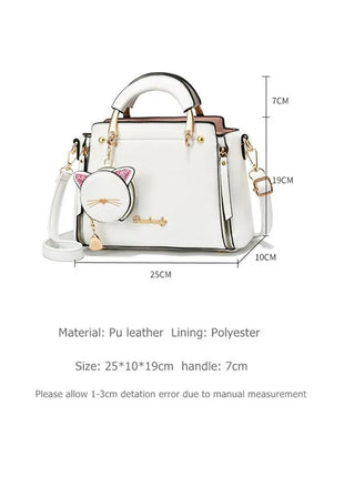 Vento Marea Summer Women Bag Side 2023 New Pu Leather Cute Cat Totes Design Ladies Shoulder Purse & Handbag Sweet White Shoulder