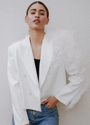 Ostrich Feather Blazer