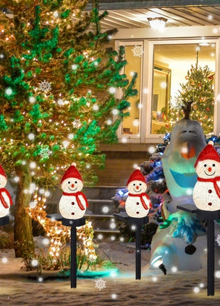 Solar Outdoor Decor Light Christmas Snowman Decoration Stake light