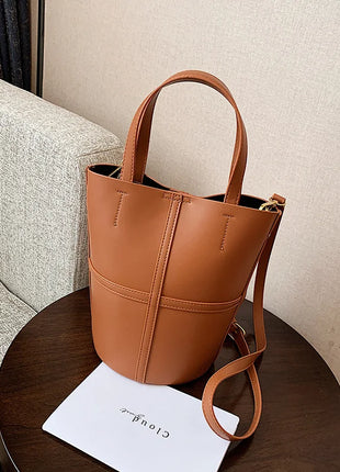 Vintage PU Leather women handbag small female Bucket Shoulder bags 2024 Brand ladies Handbags and Purses lady Crossbody bags