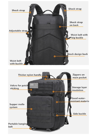 Tactical 45L Molle Rucksack Backpack