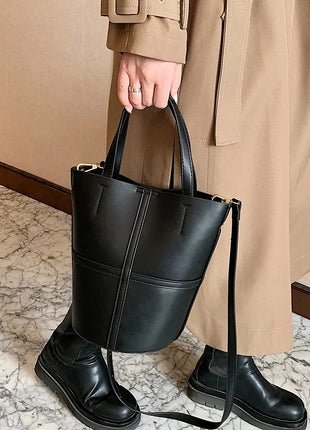 Vintage PU Leather women handbag small female Bucket Shoulder bags 2024 Brand ladies Handbags and Purses lady Crossbody bags