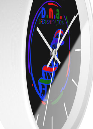 Black DNA Dreams Need Actions Wall Clock