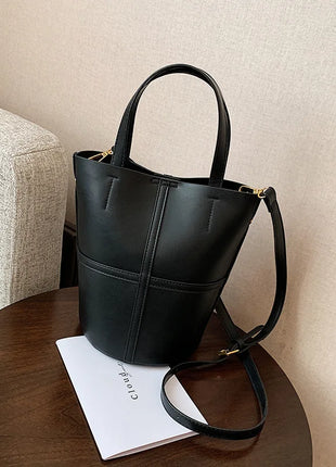 Vintage PU Leather women handbag small female Bucket Shoulder bags 2024 Brand ladies Handbags and Purses lady Crossbody bags