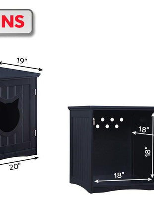 Cat House Side Table, Nightstand Pet House, Litter Box Enclosure