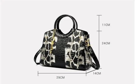 Luxury Crocodile Pattern Handbag Women Winter New in PU Leather Tassel Shoulder Bag Brands Design Handle Bag Lady Purse snake