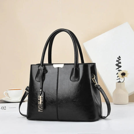 Retro Solid Color Handbags For Women, Elegant PU Leather Crossbody Bag, Trendy Office & Work Purses