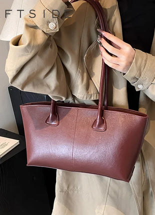 LEFTSIDE Large PU Leather Underarm Bags for Women 2024 Winter Y2K New Trend Fashion Shoulder Tote Bag Luxury Handbags and Purses