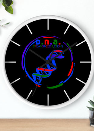 Black DNA Dreams Need Actions Wall Clock