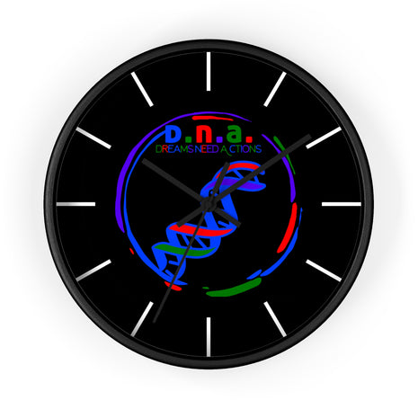 Black DNA Dreams Need Actions Wall Clock