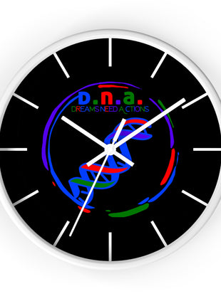 Black DNA Dreams Need Actions Wall Clock