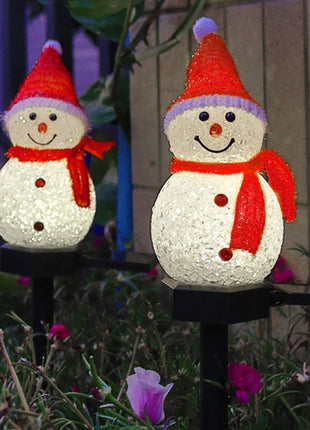 Solar Outdoor Decor Light Christmas Snowman Decoration Stake light