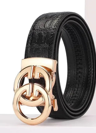 Men belt Genuine Leather Belt Metal Alloy Automatic Buckle Brand Luxury Design Waist Belts for Men Strap Male