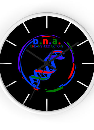 Black DNA Dreams Need Actions Wall Clock