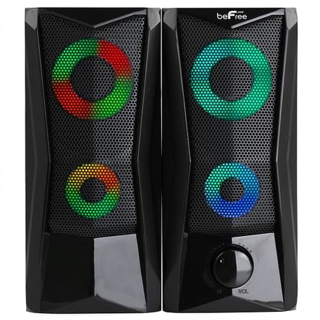 beFree Sound Computer Gaming Speakers with Color LED RGB Lights