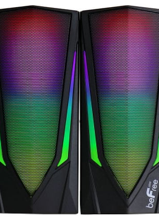 beFree Sound 2.0 Computer Gaming Speakers with LED RGB Lights