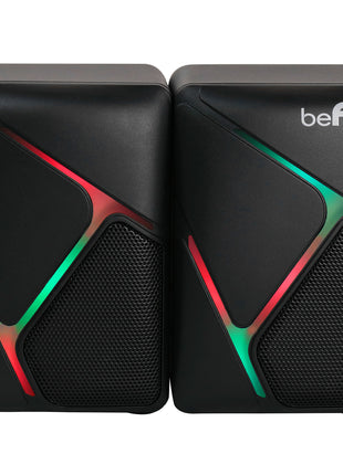 beFree Sound Dual Compact LED Gaming Speakers