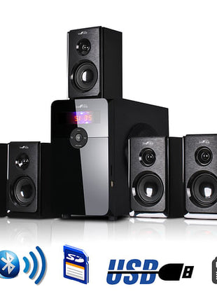 beFree Sound 5.1 Channel Surround Sound Bluetooth Speaker System in