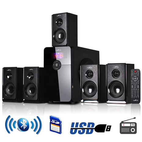 beFree Sound 5.1 Channel Surround Sound Bluetooth Speaker System in