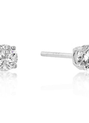 7mm New Sterling Round Cut Cubic Zirconia Studs Silver