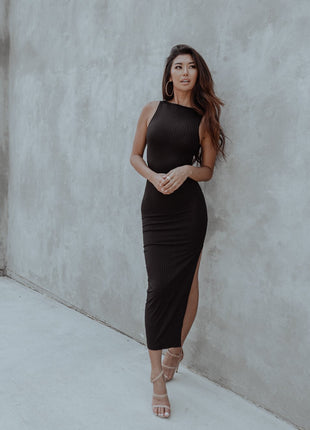 Cut-out Black Dress