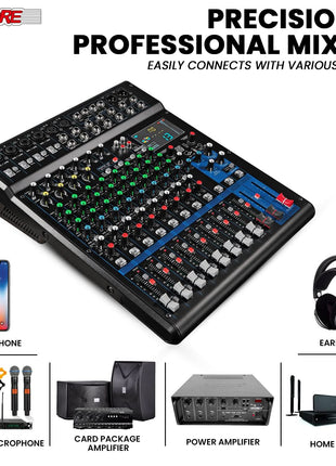 5Core Audio DJ Mixer 12 Channel Sound Board Console w 99 DSP Effect