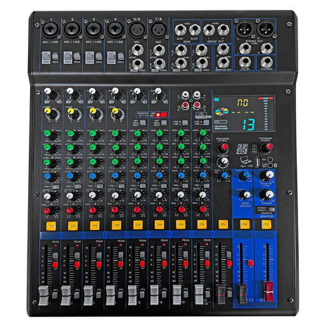 5Core Audio DJ Mixer 12 Channel Sound Board Console w 99 DSP Effect