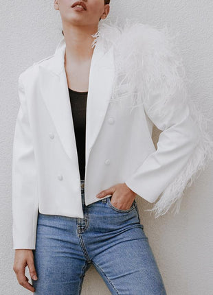 Ostrich Feather Blazer